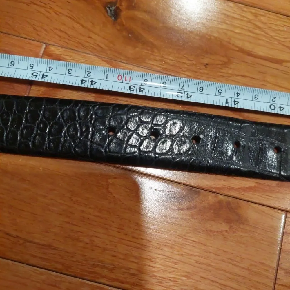 Martin Dingman Alligator Grain Italian Calfskin Belt Mens 105/42 Black Leather